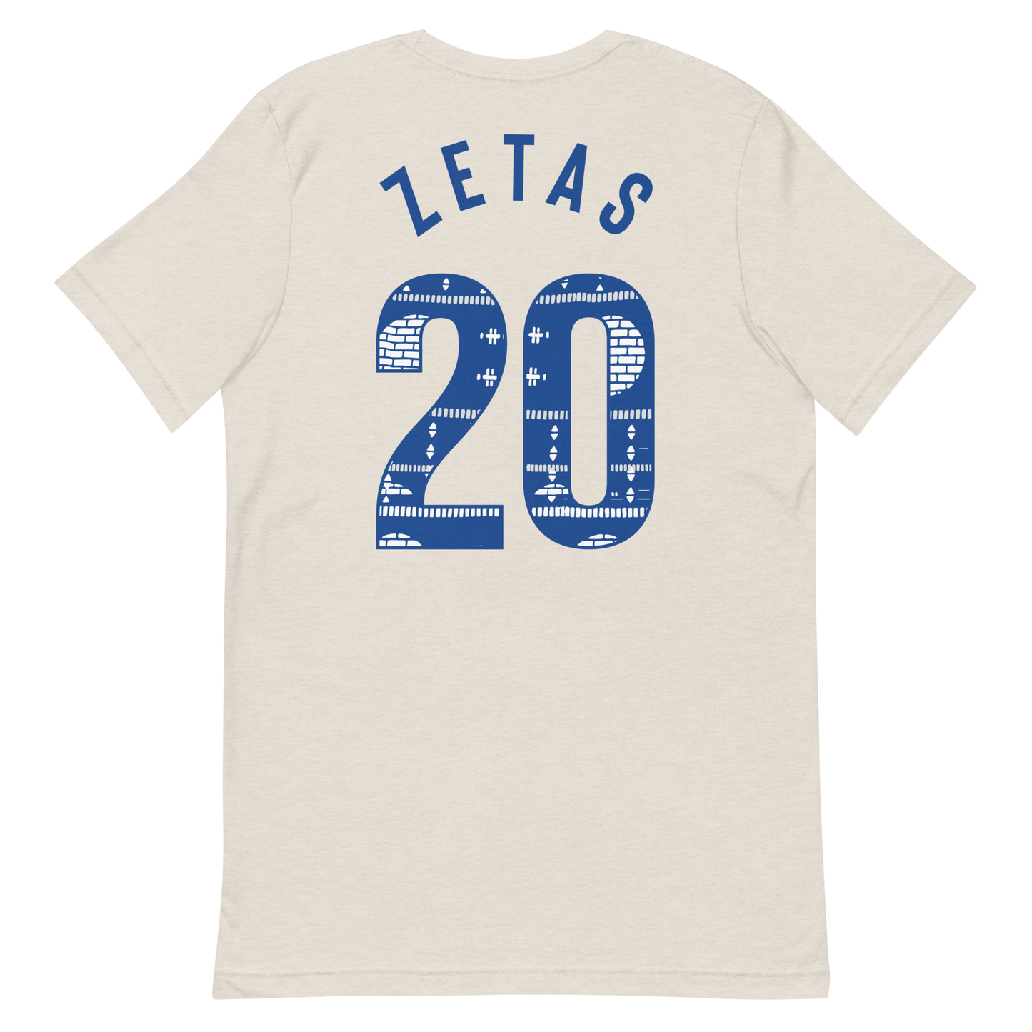 Zeta Phi Beta heather dust t-shirt with Ankara 20 graphic on back