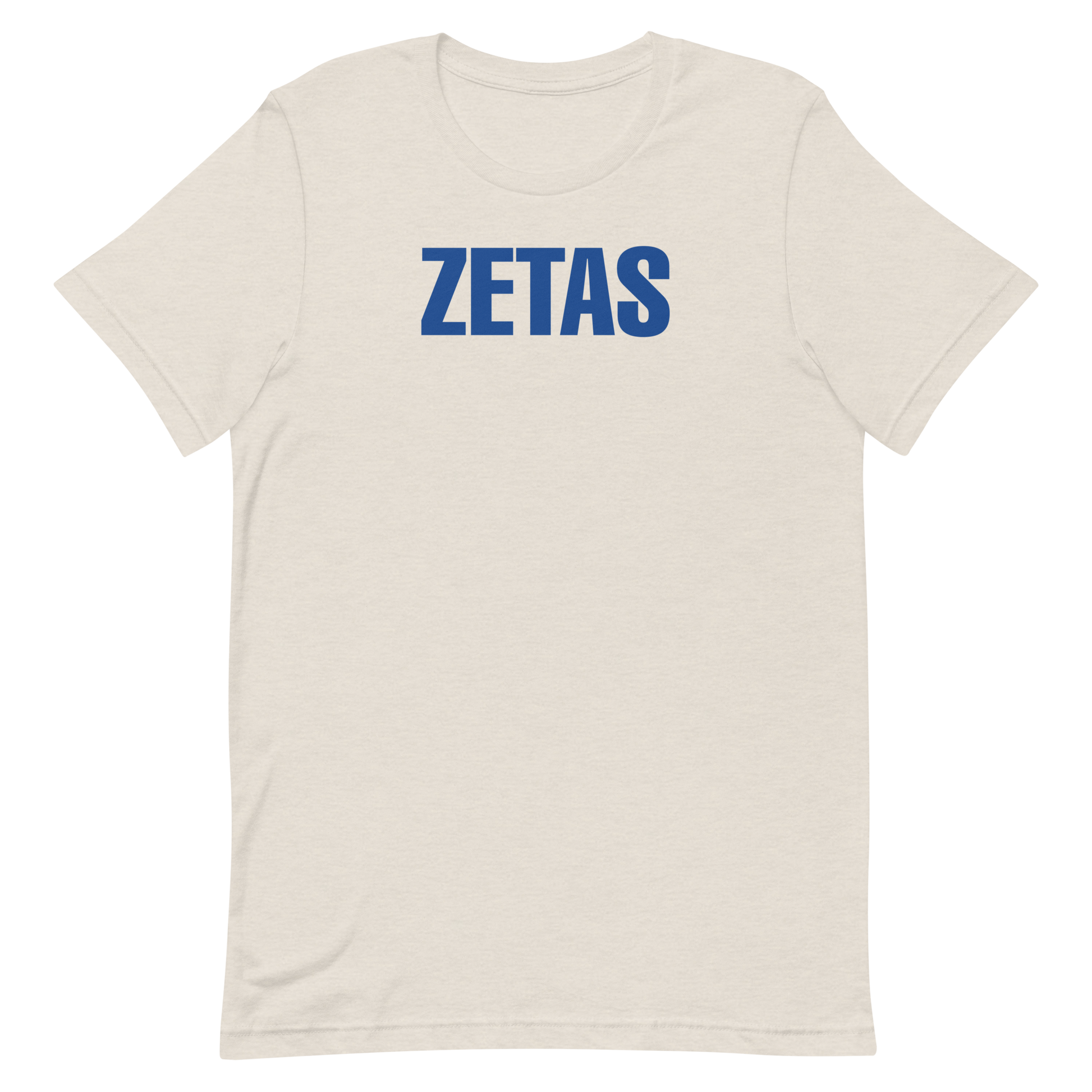 Zeta Phi Beta ZETAS design printed on heather dust t-shirt