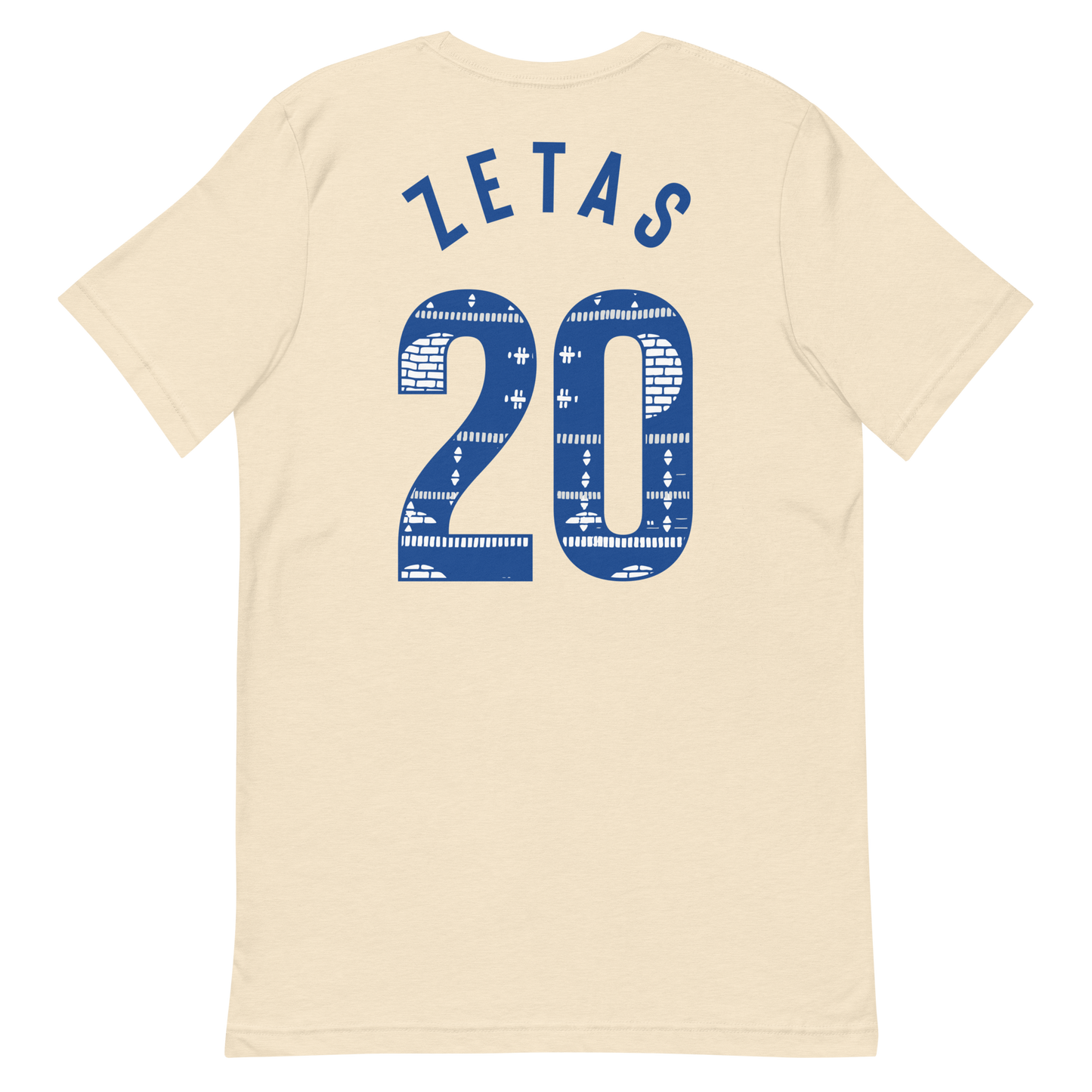 Back of Zeta Phi Beta t-shirt showing Ankara 20 print