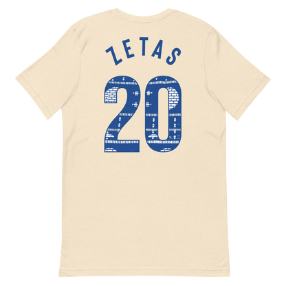 Back of Zeta Phi Beta t-shirt showing Ankara 20 print