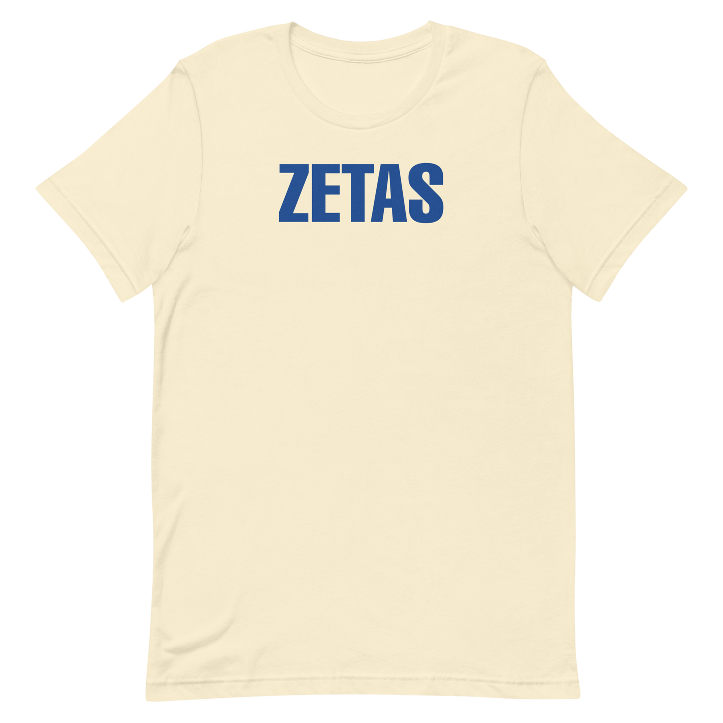 Zeta Phi Beta ZETAS royal blue graphic on natural t-shirt