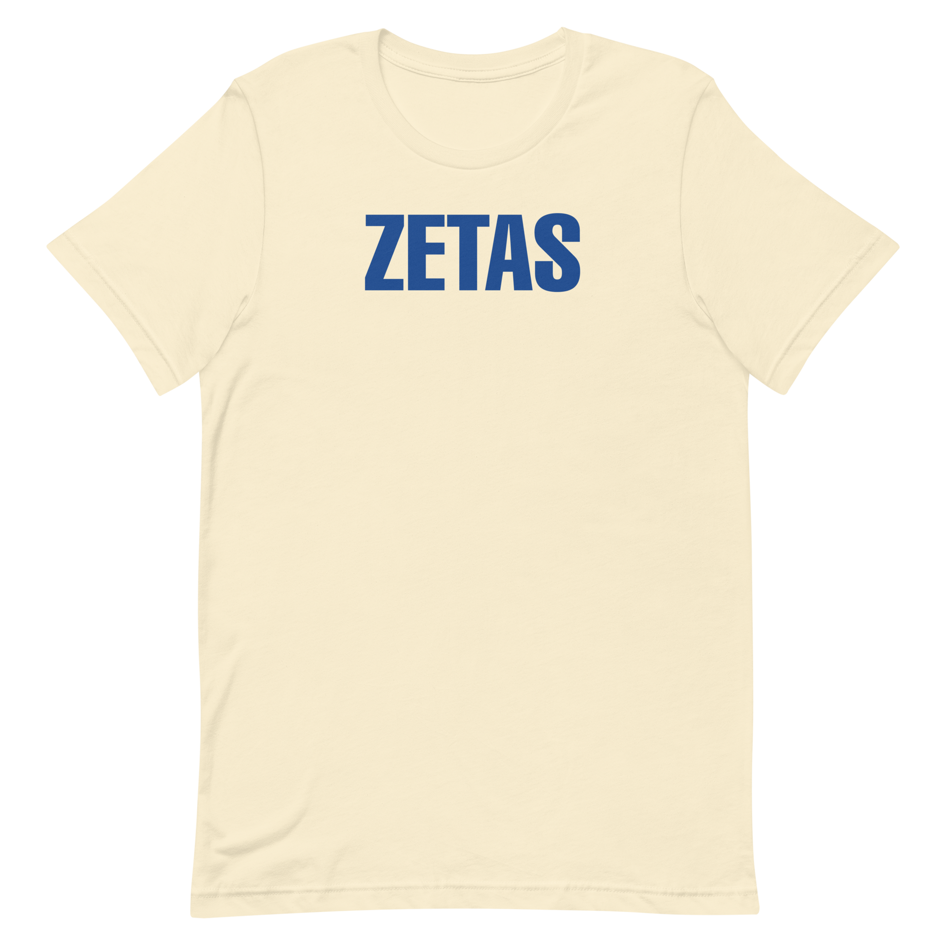 Zeta Phi Beta ZETAS royal blue graphic on natural t-shirt