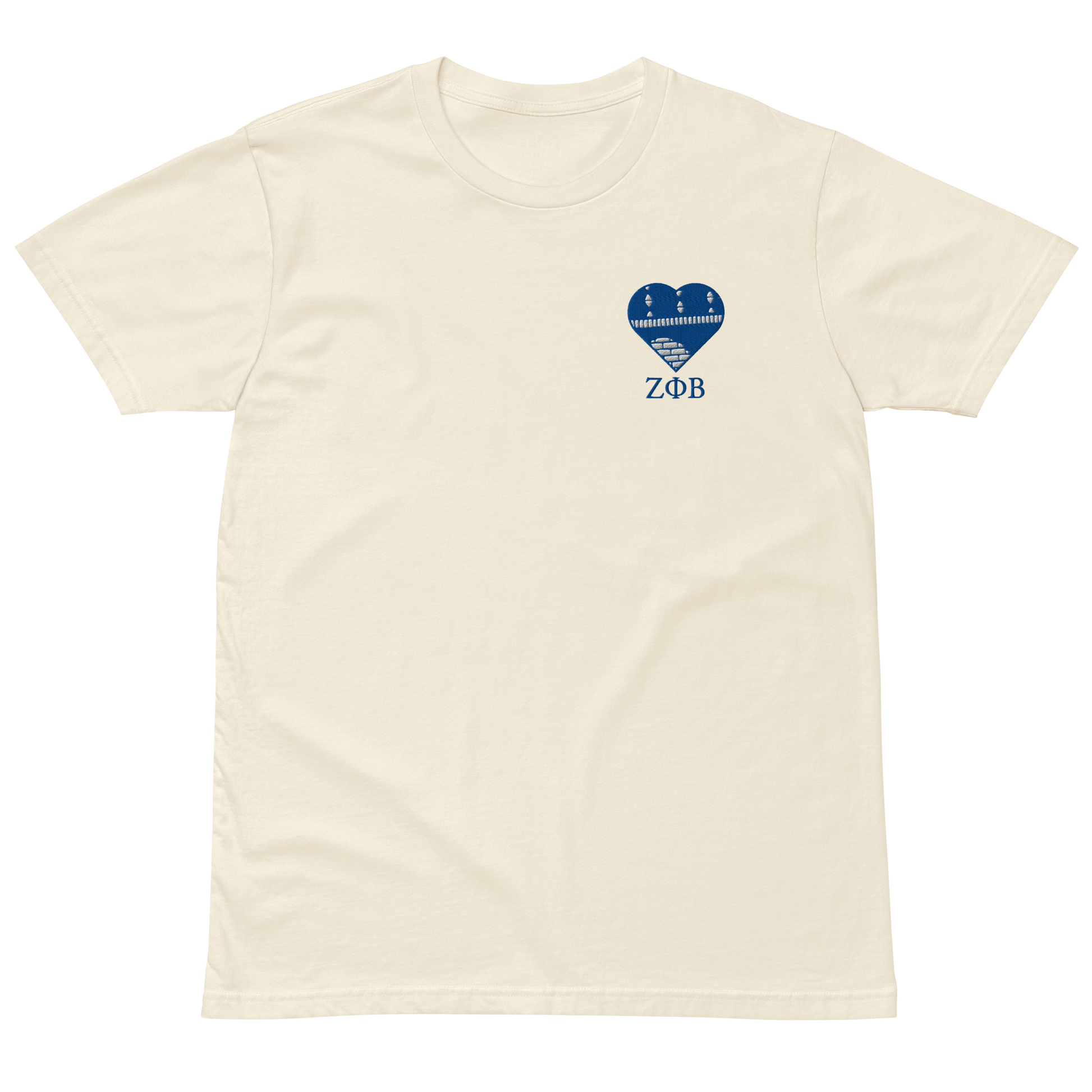 Natural Zeta Phi Beta sweatshirt with embroidered Ankara heart design